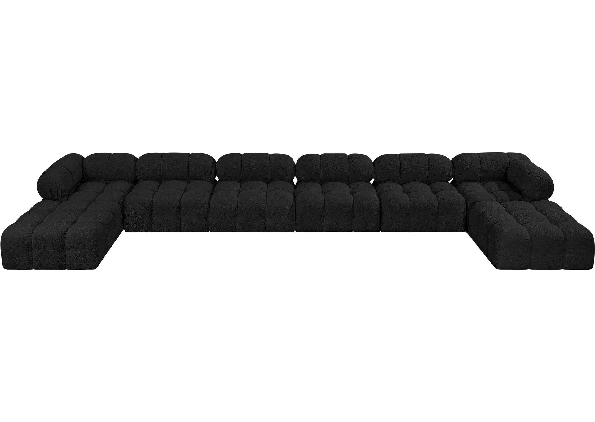 Ames Black Boucle Fabric Modular Sectional