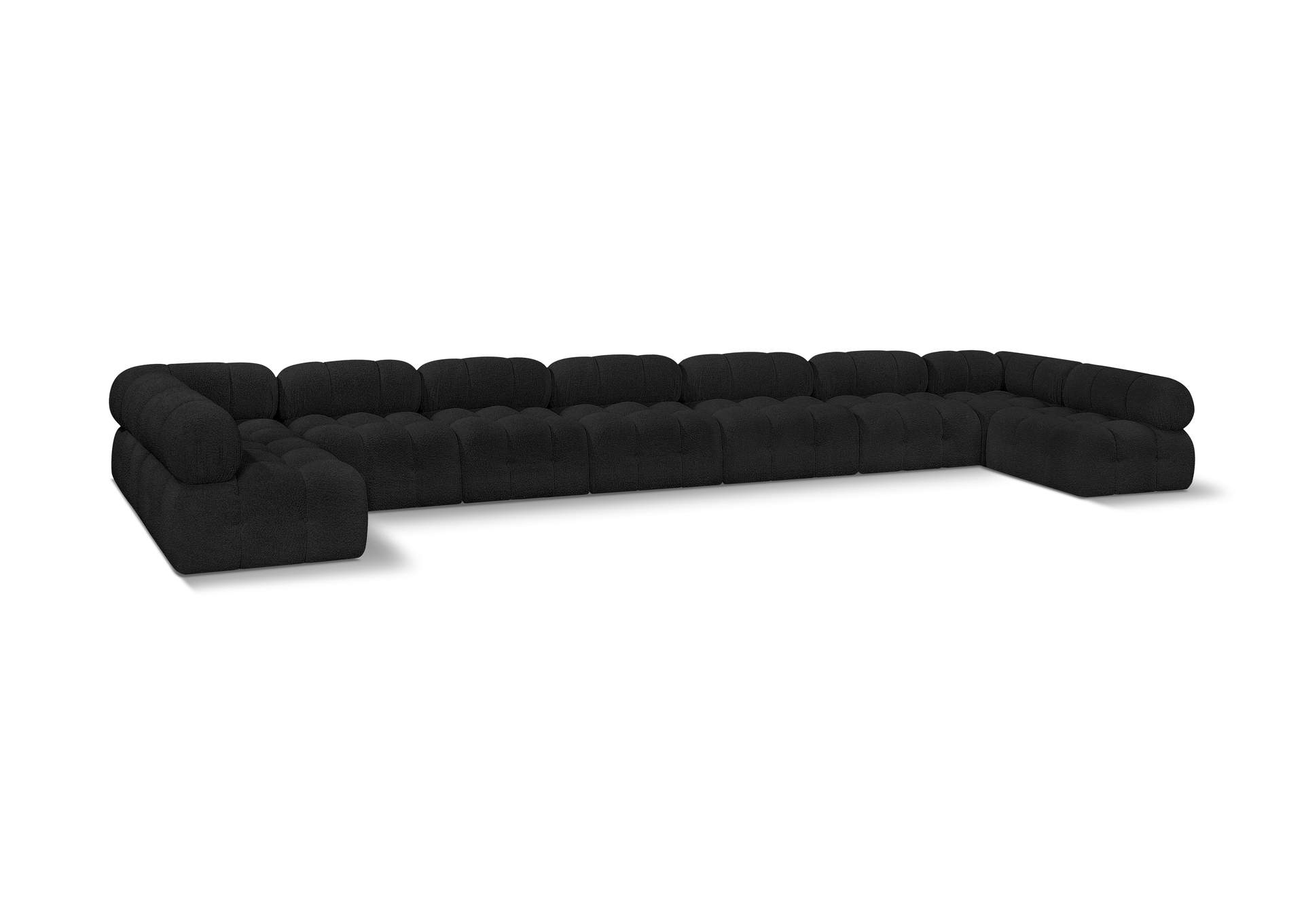 Ames Black Boucle Fabric Modular Sectional