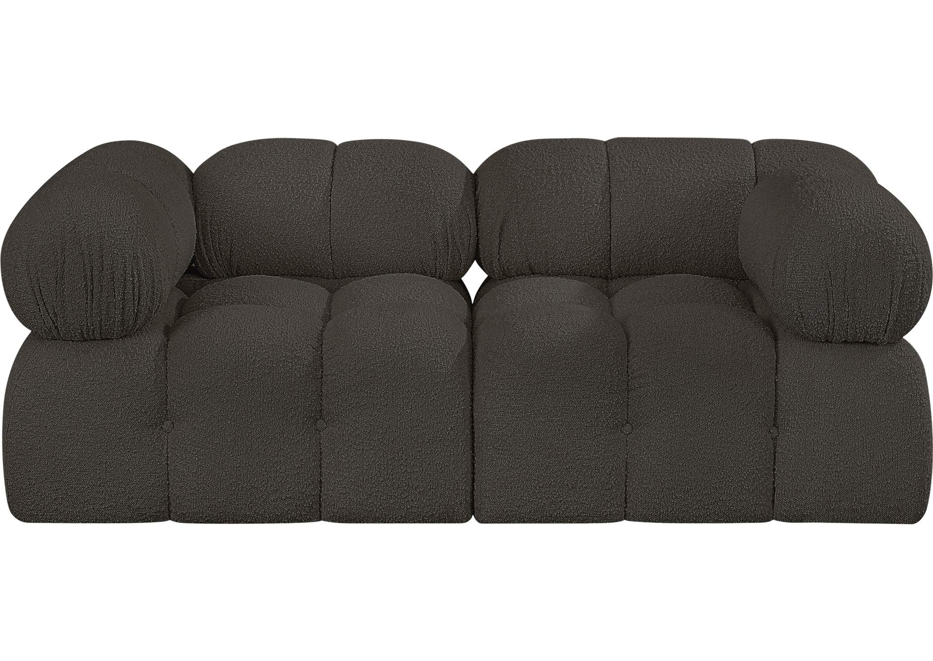 Ames Brown Boucle Fabric Modular Sofa