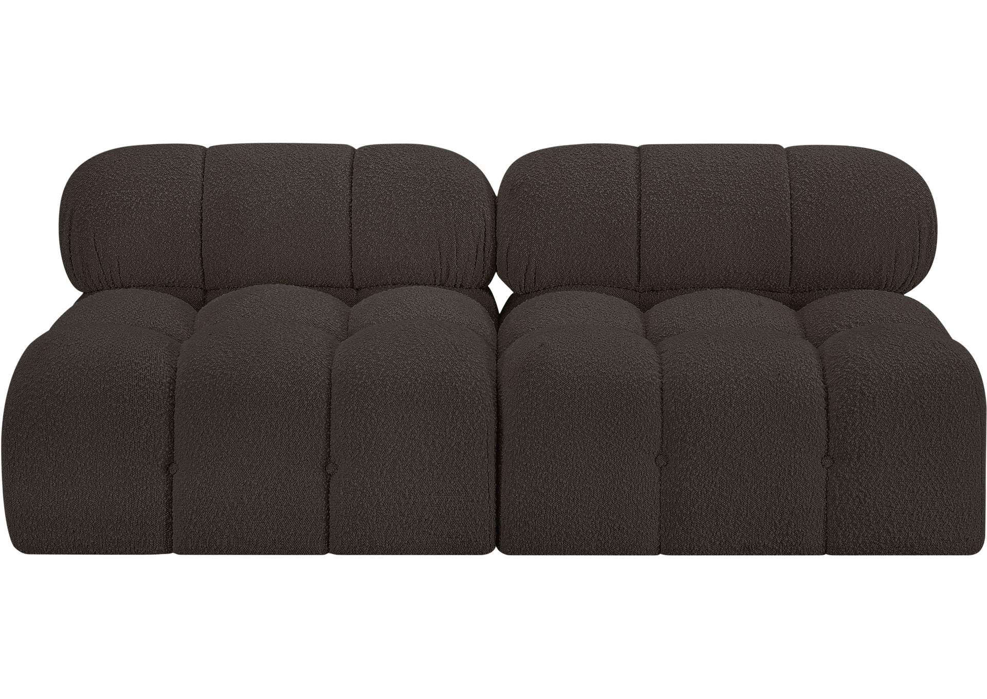 Ames Brown Boucle Fabric Modular Sofa