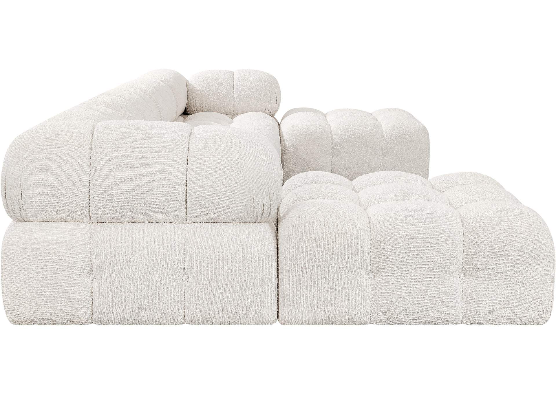 Ames Cream Boucle Fabric Modular Sectional