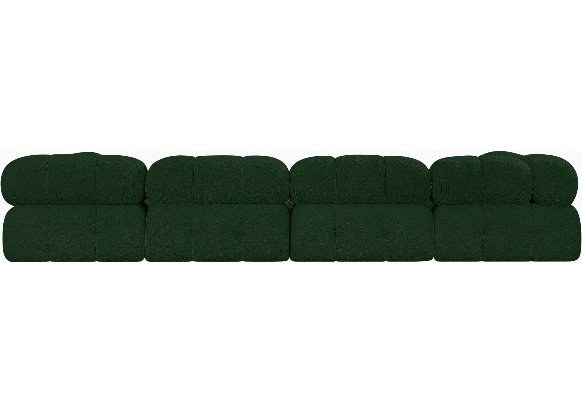 Ames Green Boucle Fabric Modular Sectional