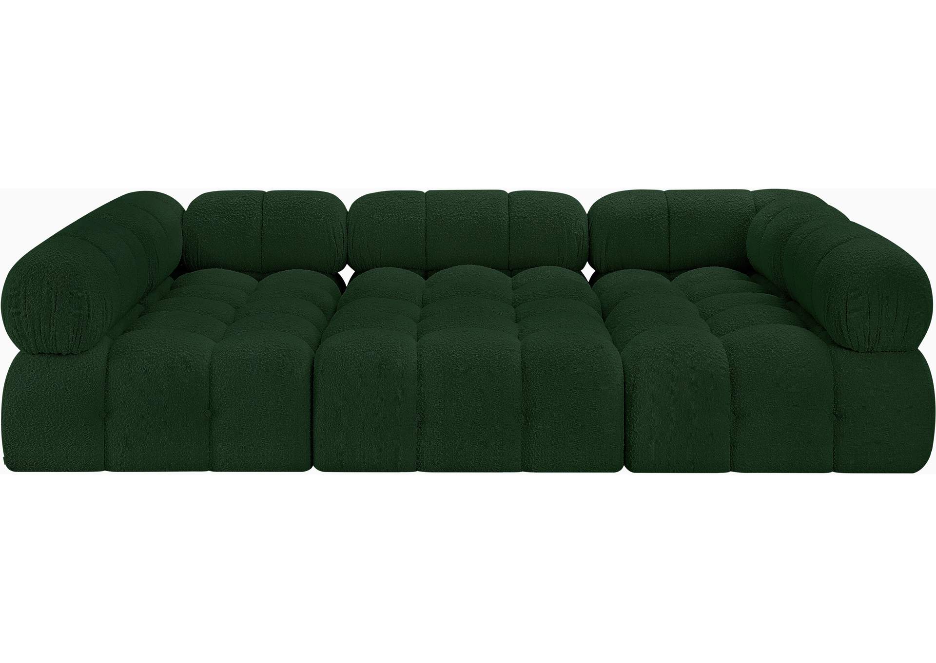 Ames Green Boucle Fabric Modular Sectional