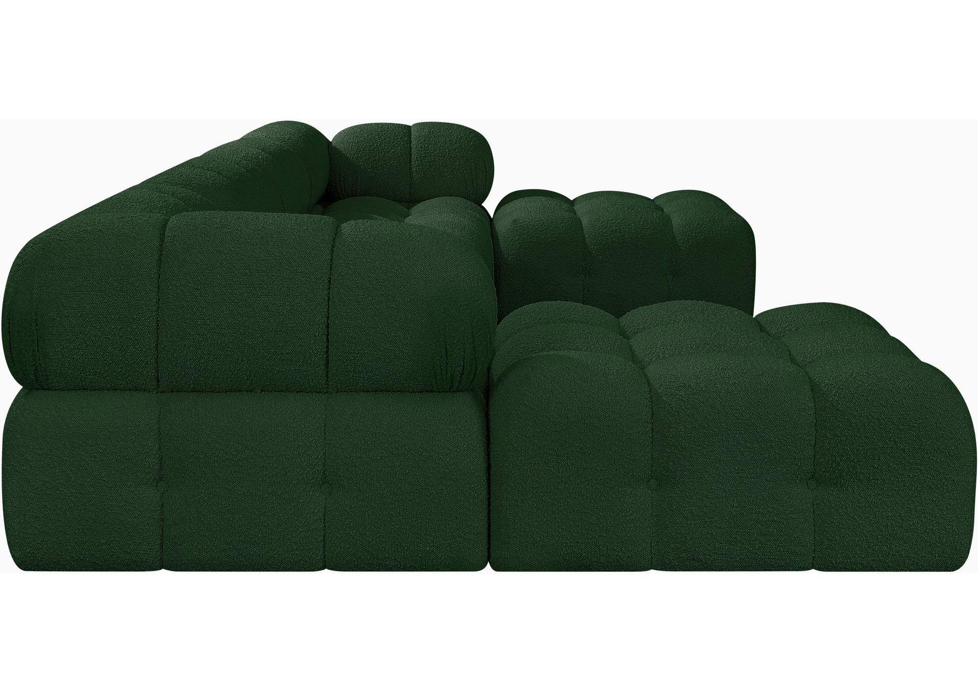 Ames Green Boucle Fabric Modular Sectional