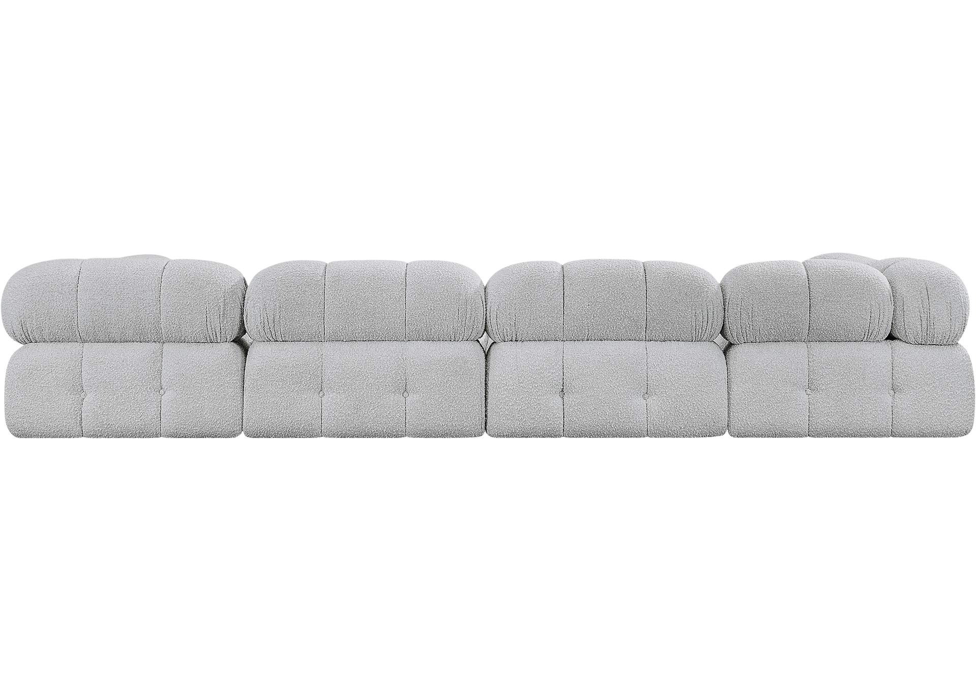 Ames Grey Boucle Fabric Modular Sectional