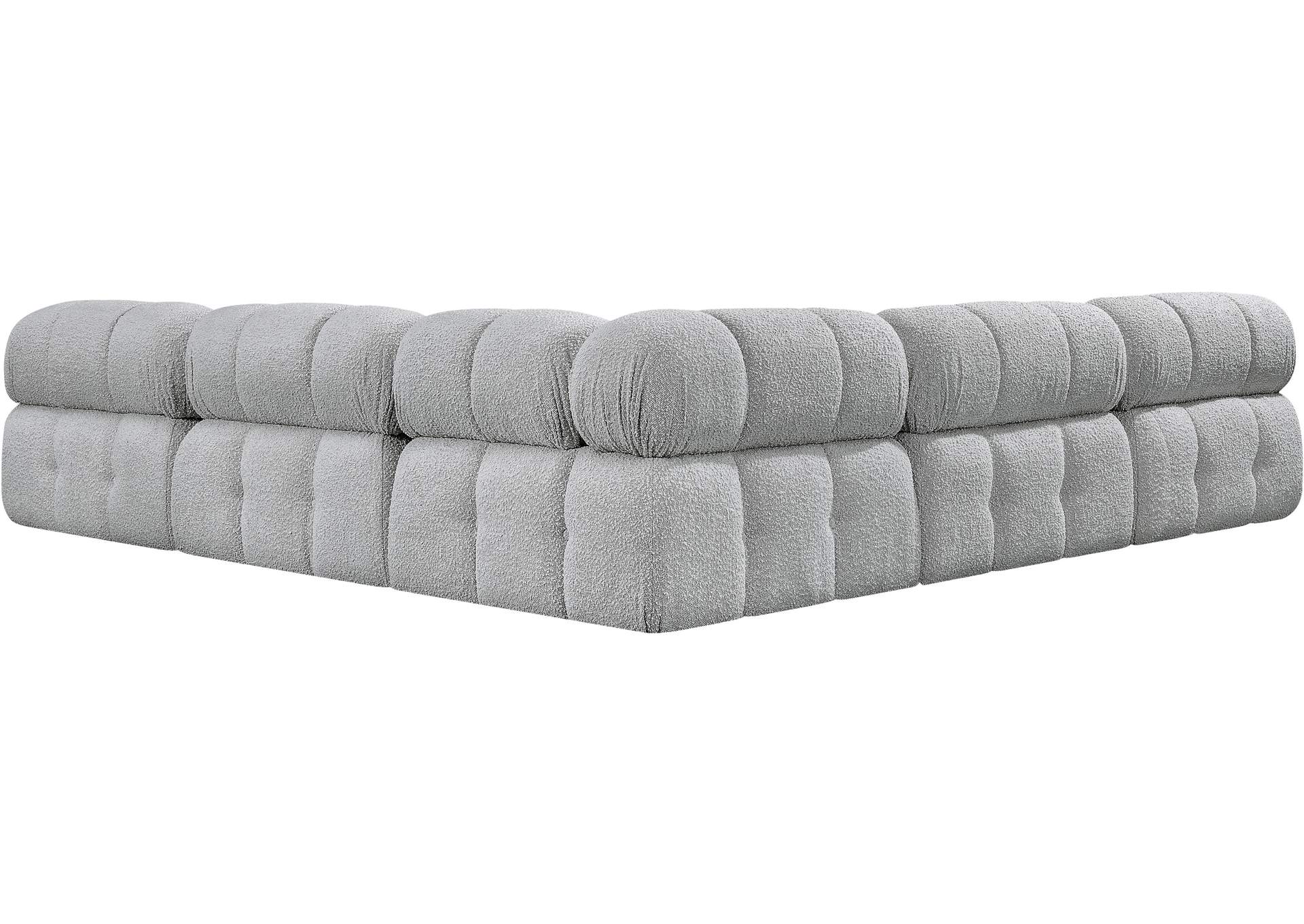 Ames Grey Boucle Fabric Modular Sectional