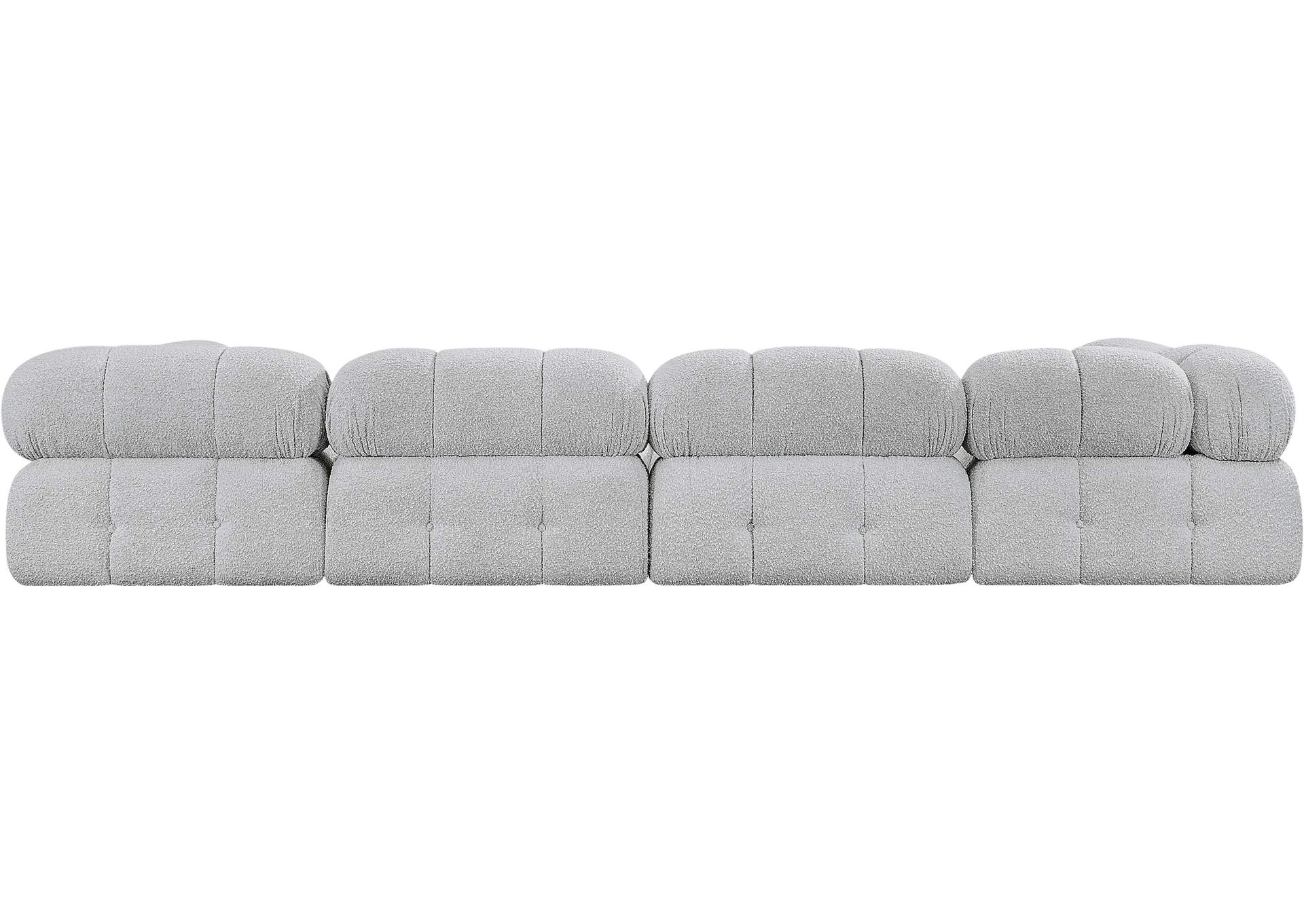 Ames Grey Boucle Fabric Modular Sectional