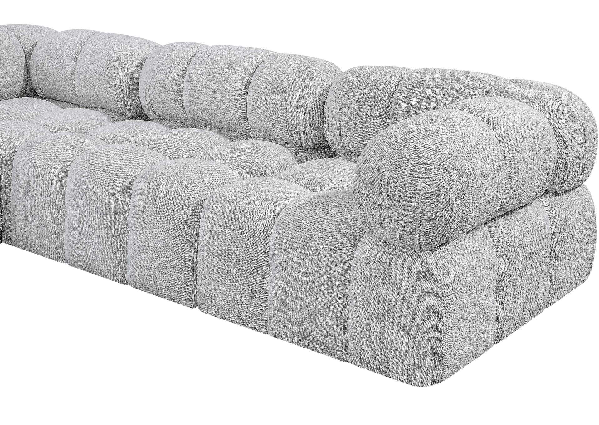 Ames Grey Boucle Fabric Modular Sectional