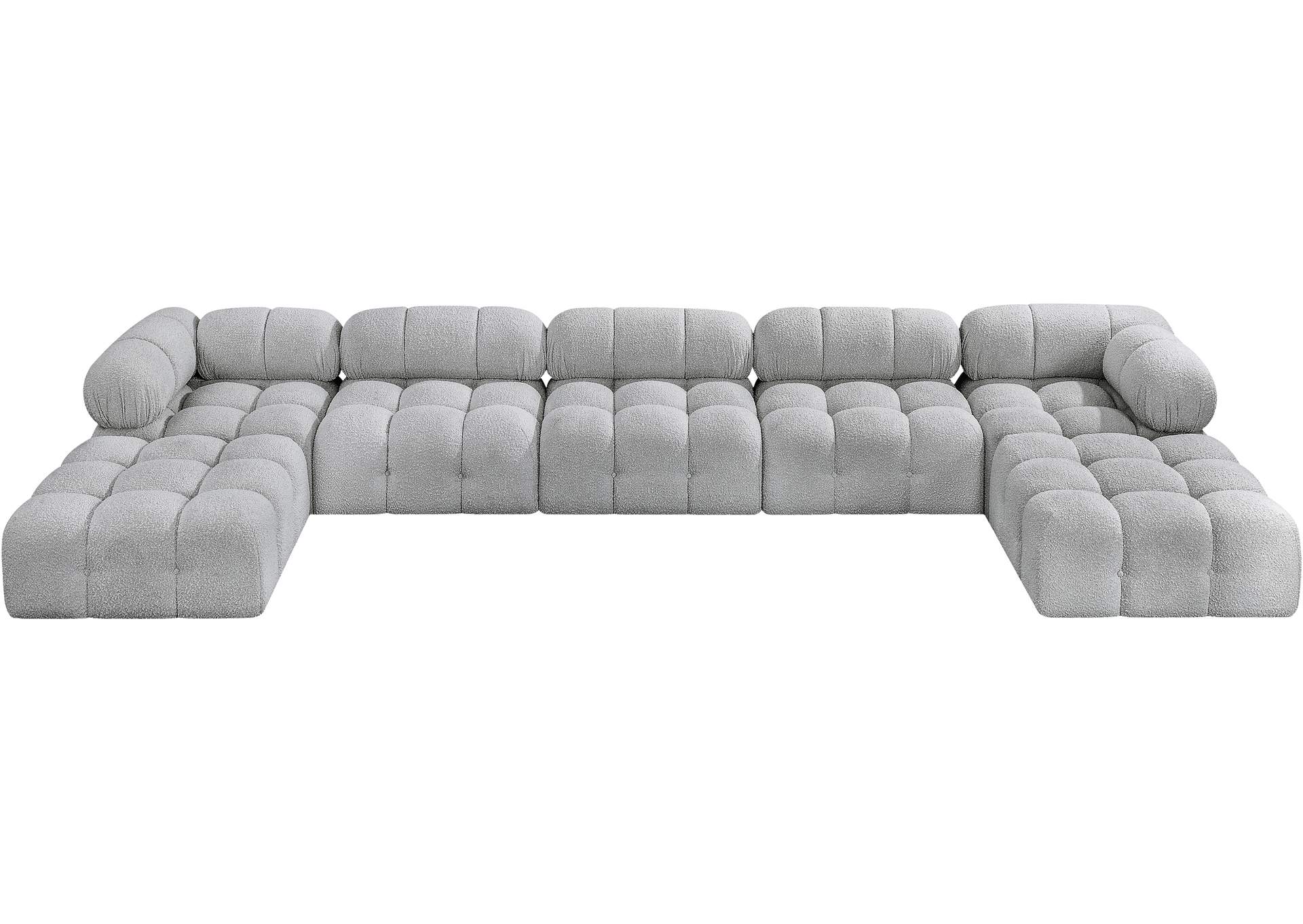 Ames Grey Boucle Fabric Modular Sectional