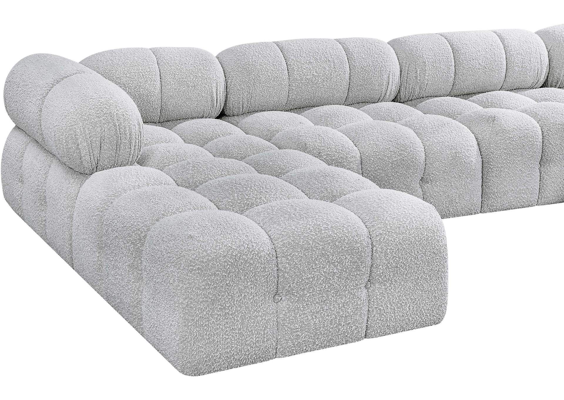 Ames Grey Boucle Fabric Modular Sectional