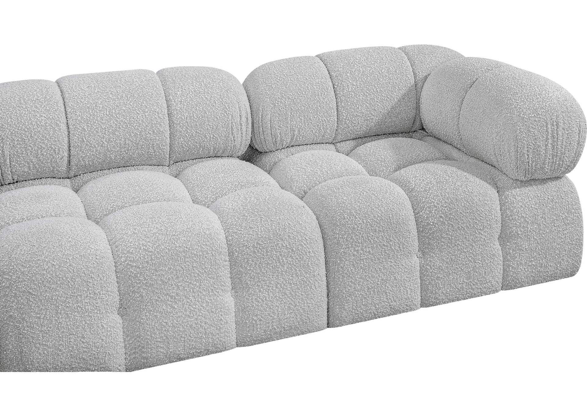 Ames Grey Boucle Fabric Modular Sectional