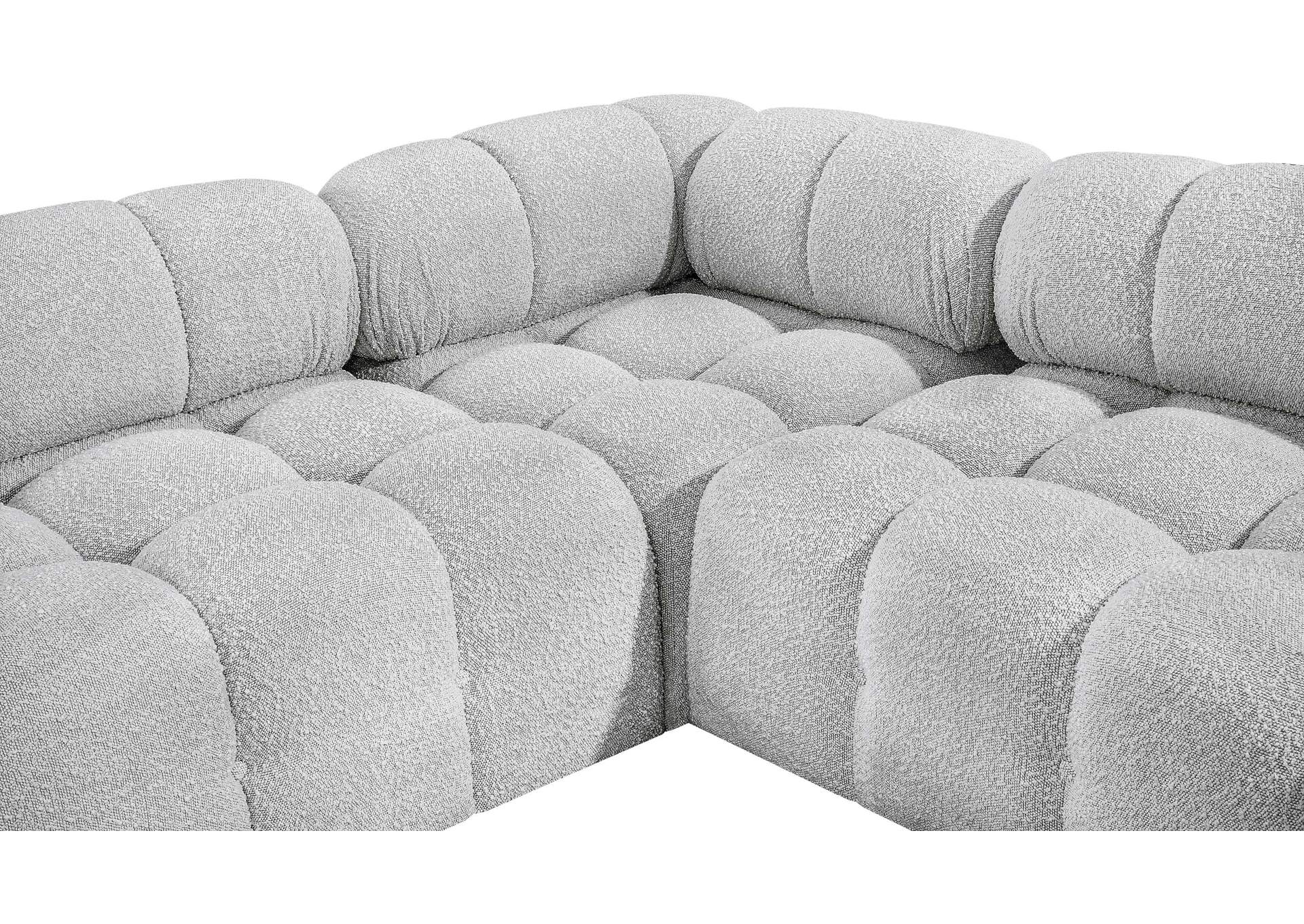 Ames Grey Boucle Fabric Modular Sectional