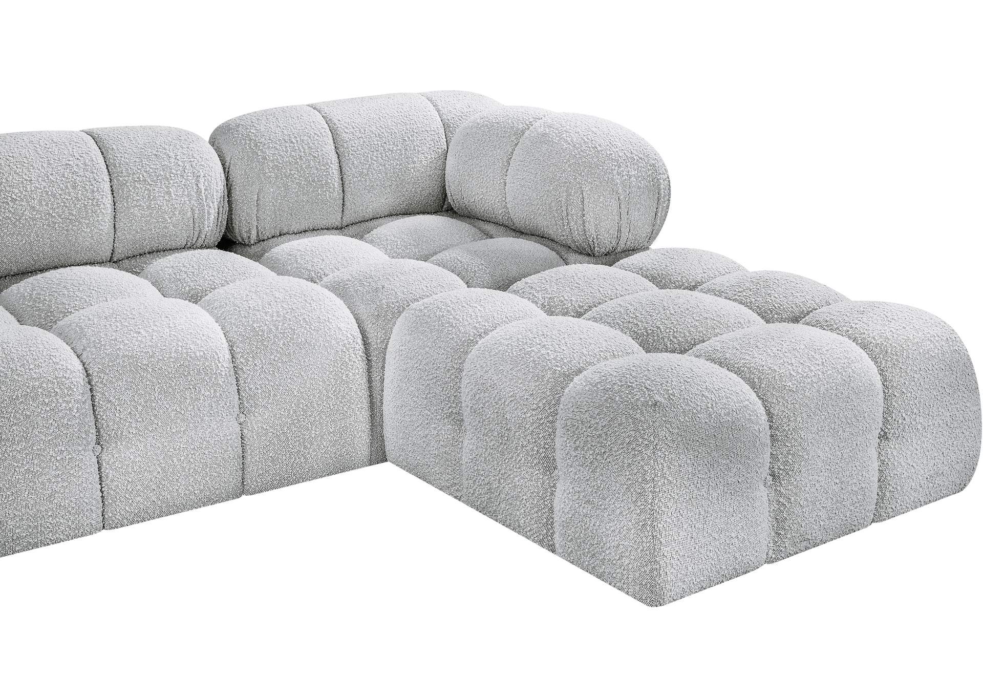 Ames Grey Boucle Fabric Modular Sectional