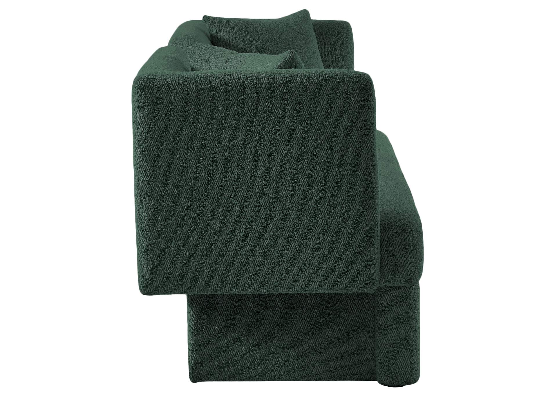 Marcel Green Boucle Fabric Loveseat