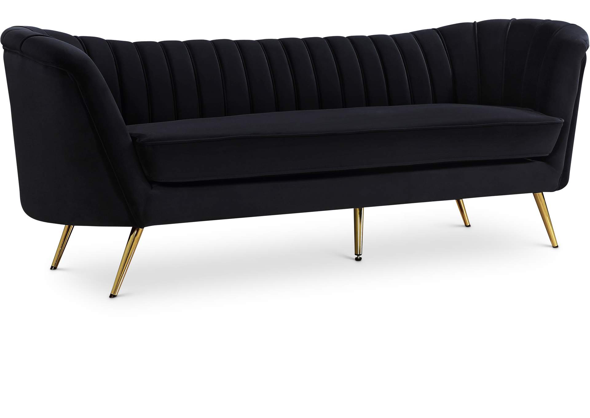 Margo Black Velvet Sofa