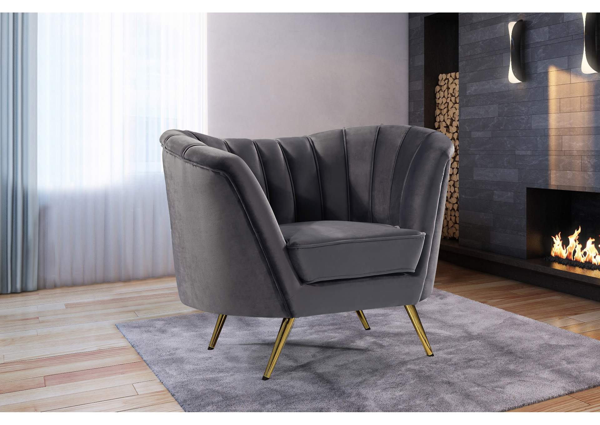 Margo Grey Velvet Chair