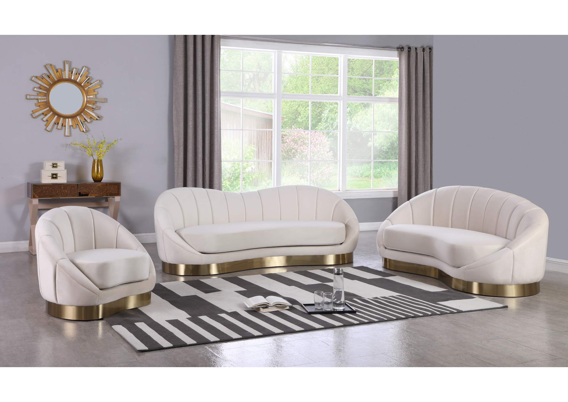 Shelly Cream Velvet Chair