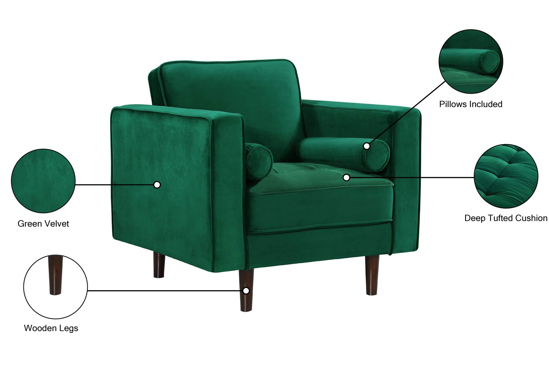 Emily Green Velvet Chair