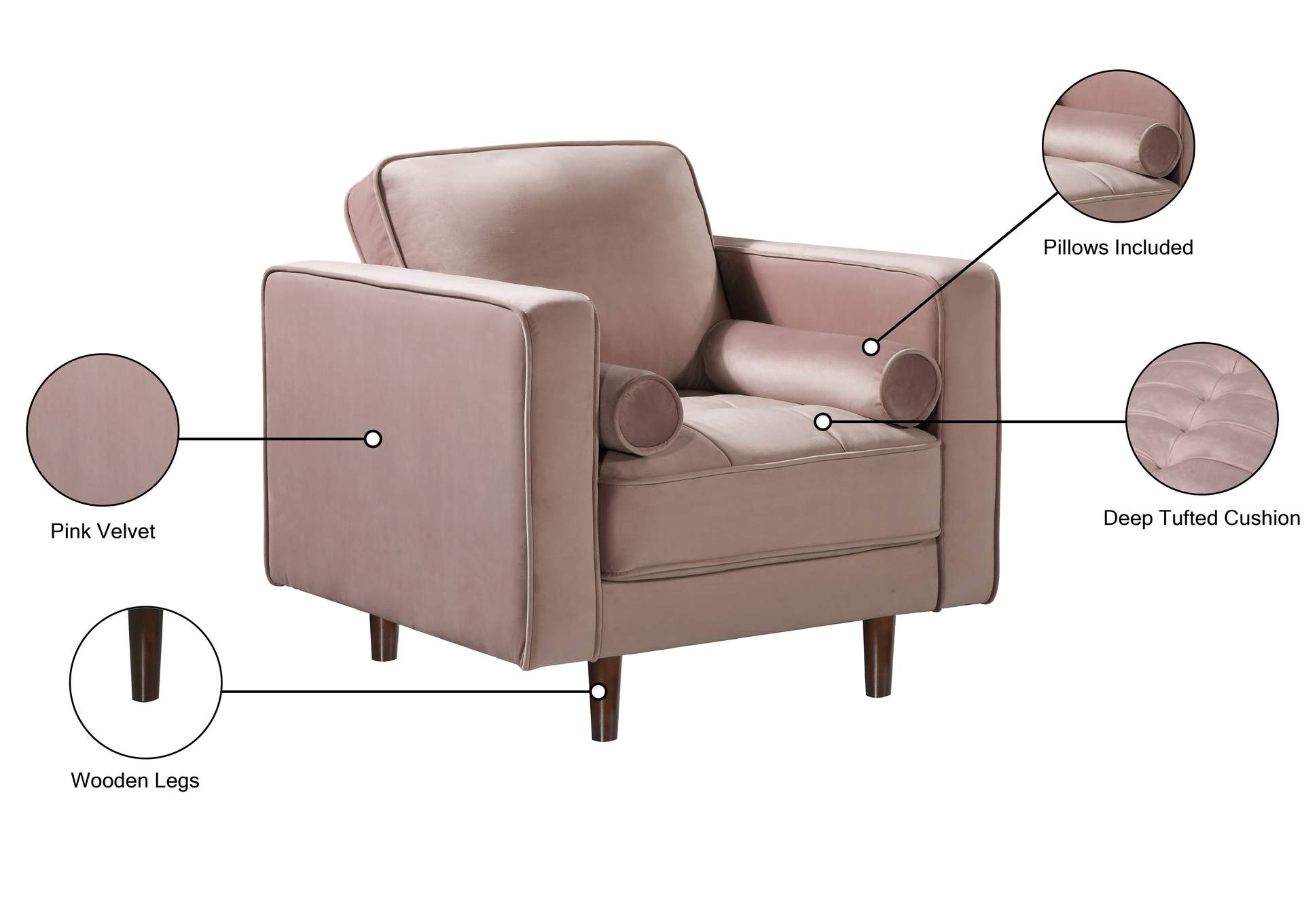Emily Pink Velvet Chair