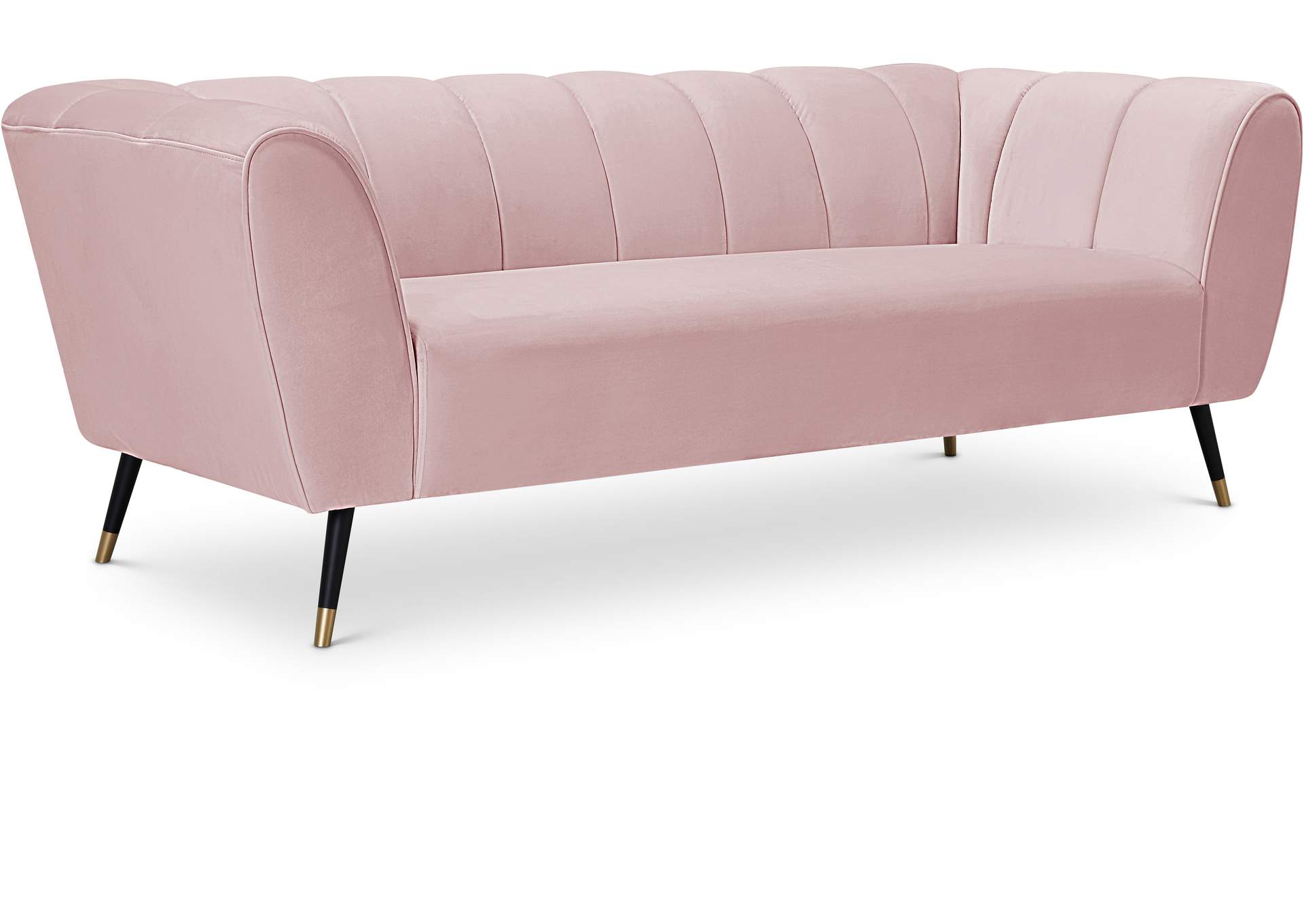 Beaumont Pink Velvet Sofa