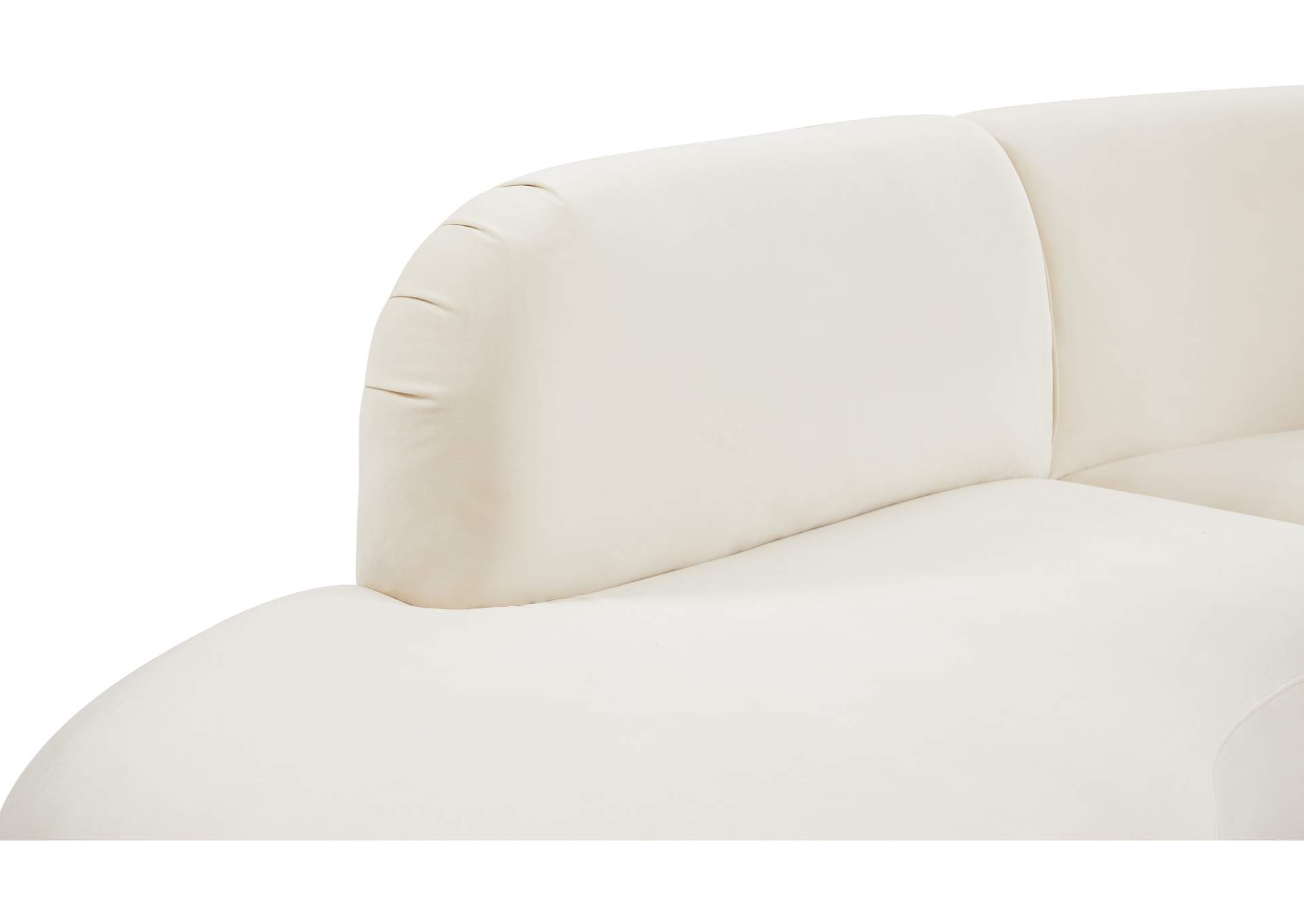 Rosa Cream Velvet 3 Piece Sectional (3 Boxes)