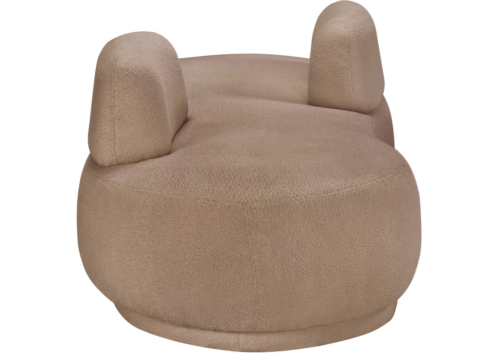 Argyle Beige Teddy Fabric Chaise - Loveseat