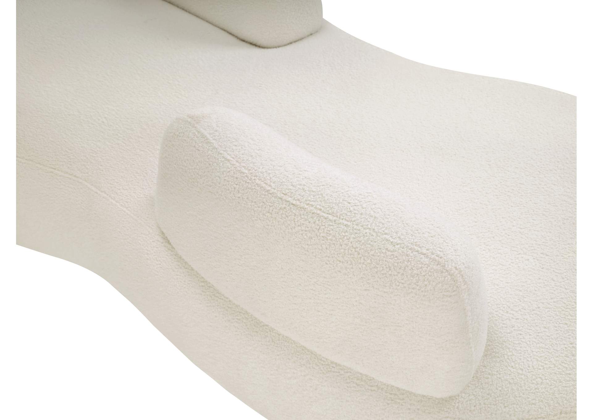 Argyle Cream Teddy Fabric Chaise - Loveseat