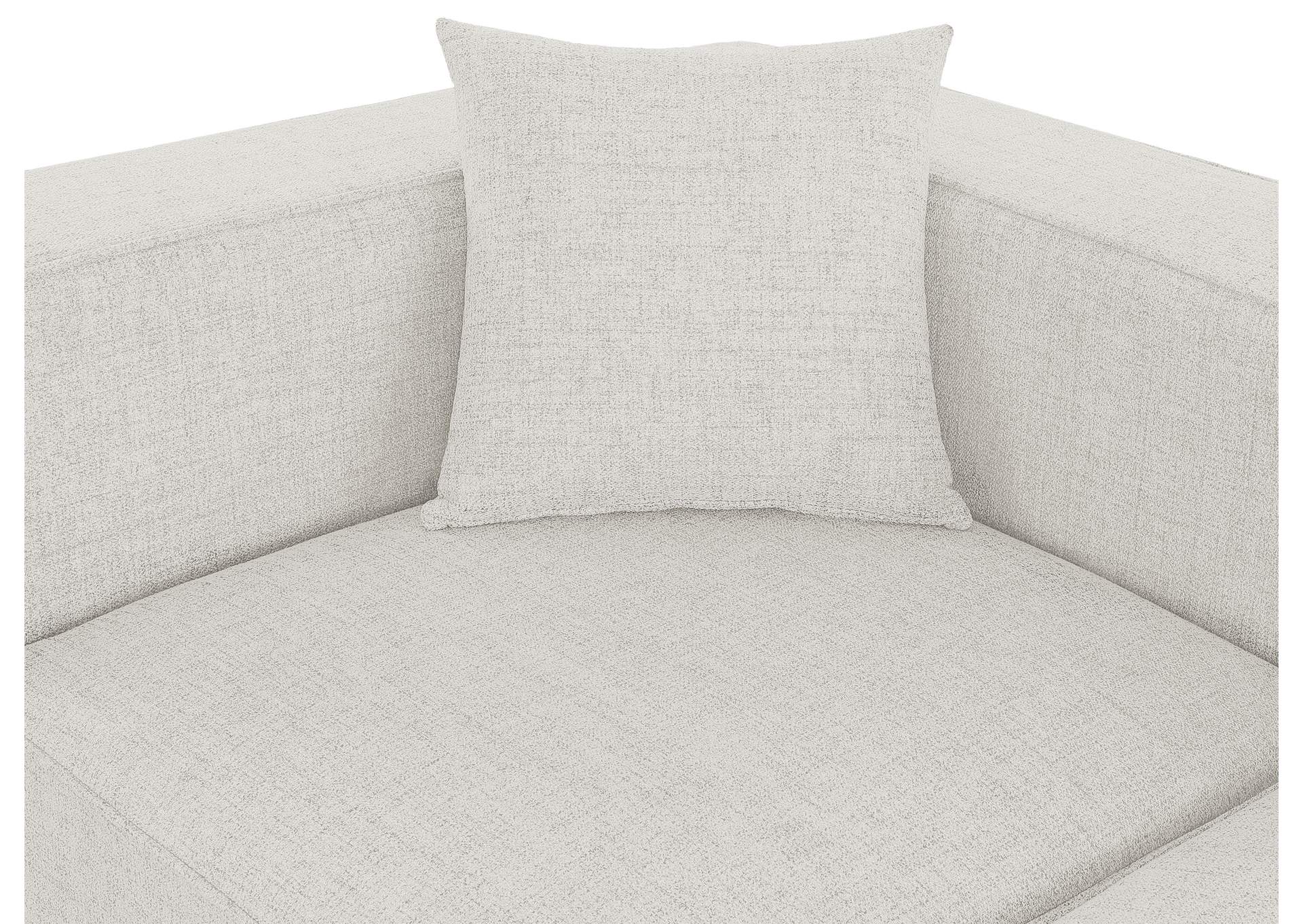 Cube Cream Durable Linen Textured Modular Sectional