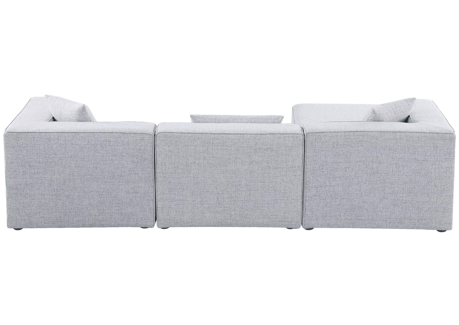 Cube Grey Durable Linen Textured Modular Sectional