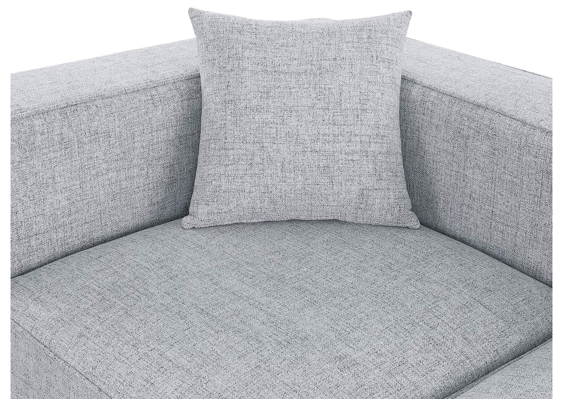 Cube Grey Durable Linen Textured Modular Sectional