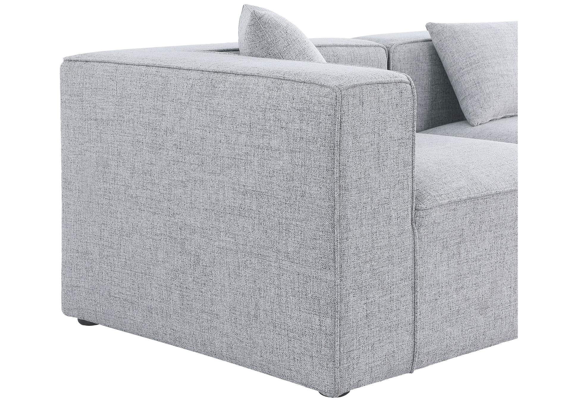 Cube Grey Durable Linen Textured Modular Sectional