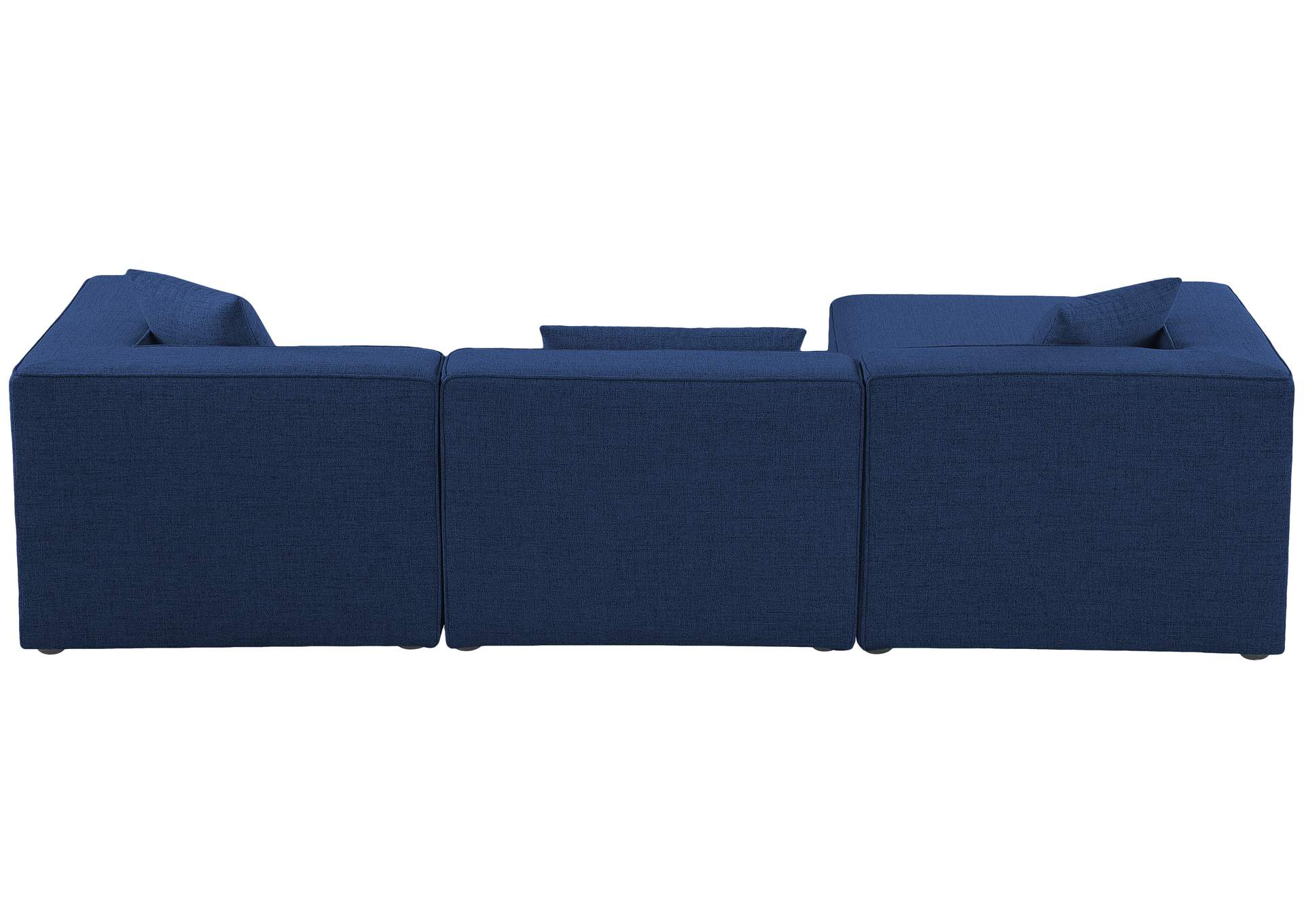 Cube Navy Durable Linen Textured Modular Sectional
