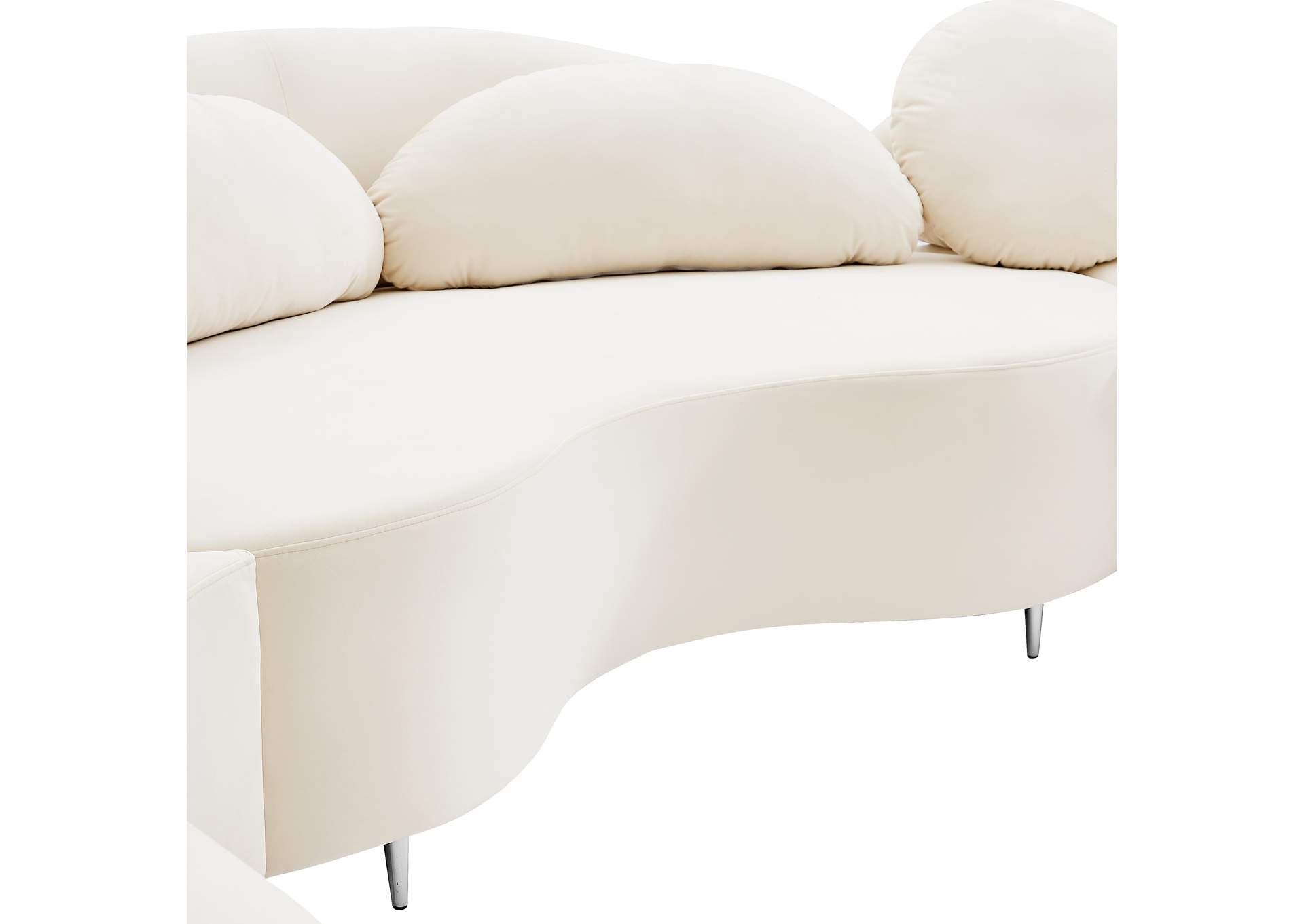 Vivacious Cream Velvet 3 Piece Sectional (3 Boxes)