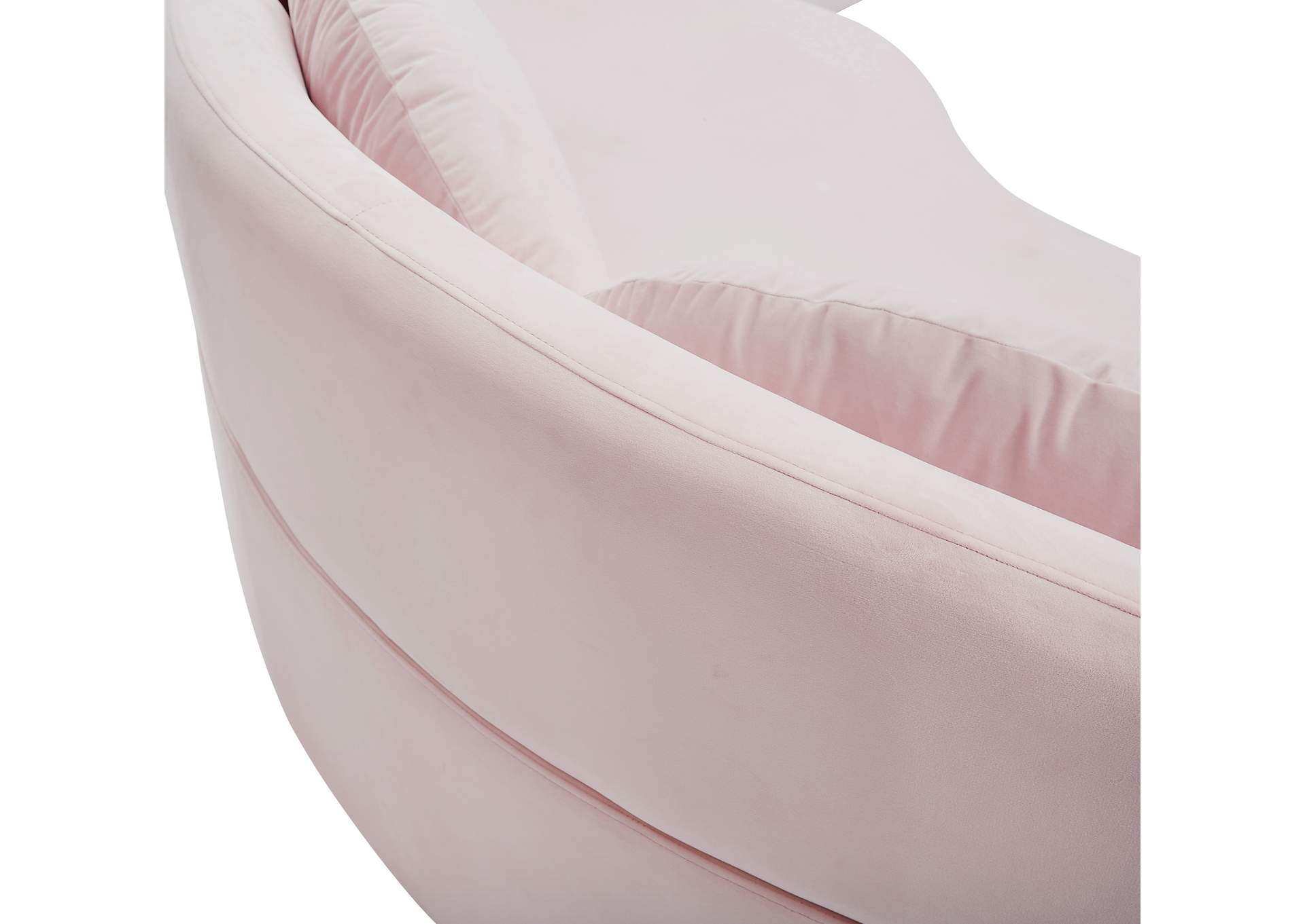 Vivacious Pink Velvet 3 Piece Sectional (3 Boxes)