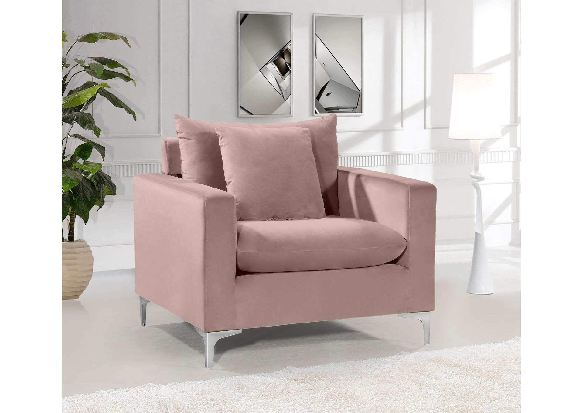 Naomi Pink Velvet Chair