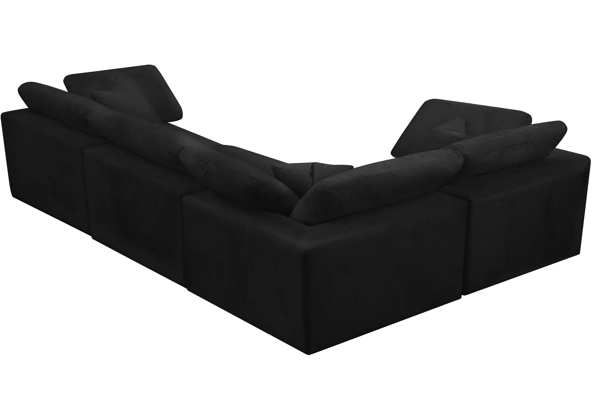 Cozy Black Velvet Modular Sectional image 4