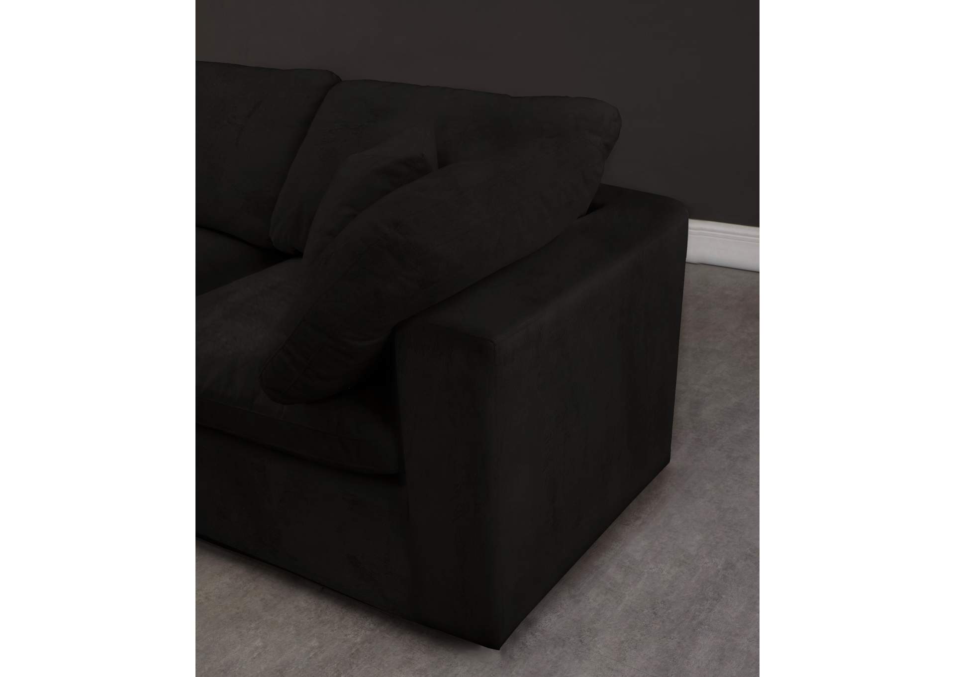 Cozy Black Velvet Modular Sectional image 5