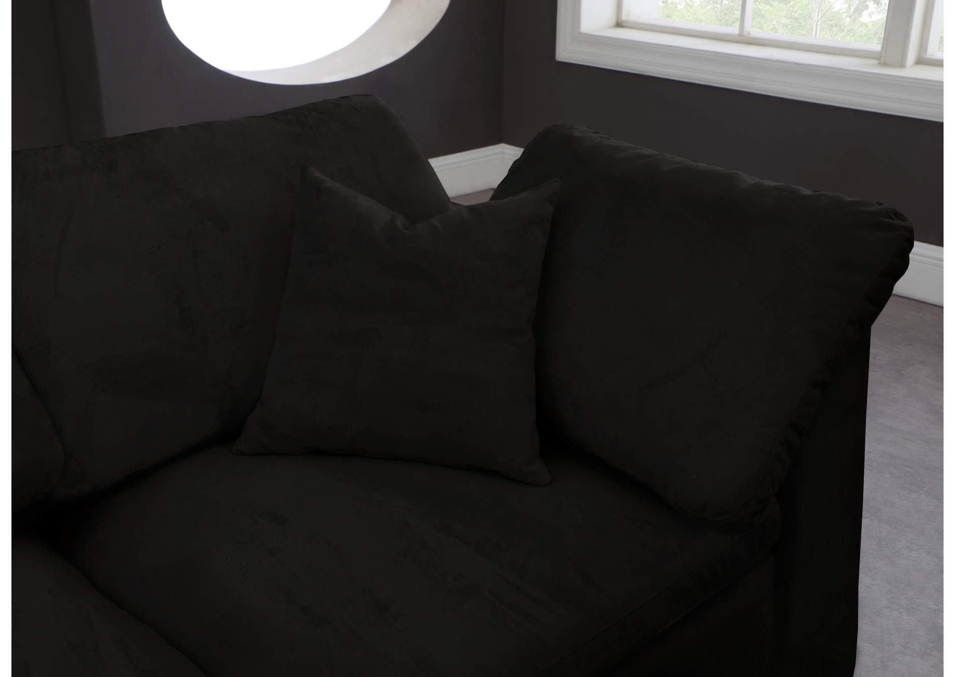 Cozy Black Velvet Modular Sectional image 6