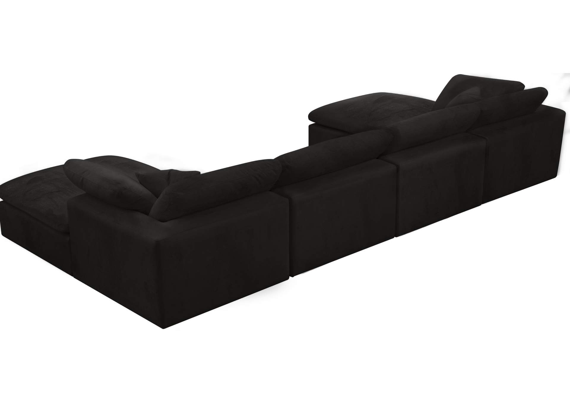 Cozy Black Velvet Comfort Modular Sectional