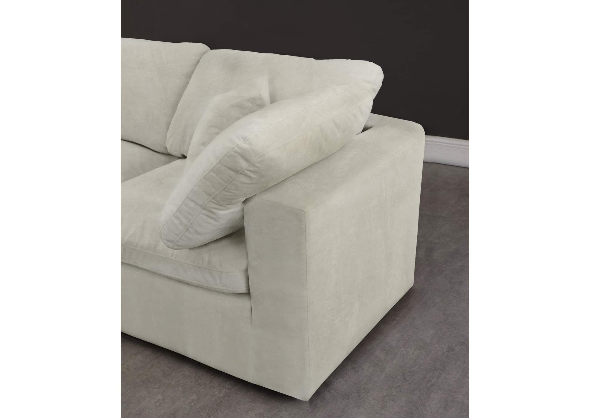 Cozy Cream Velvet Comfort Modular Sofa