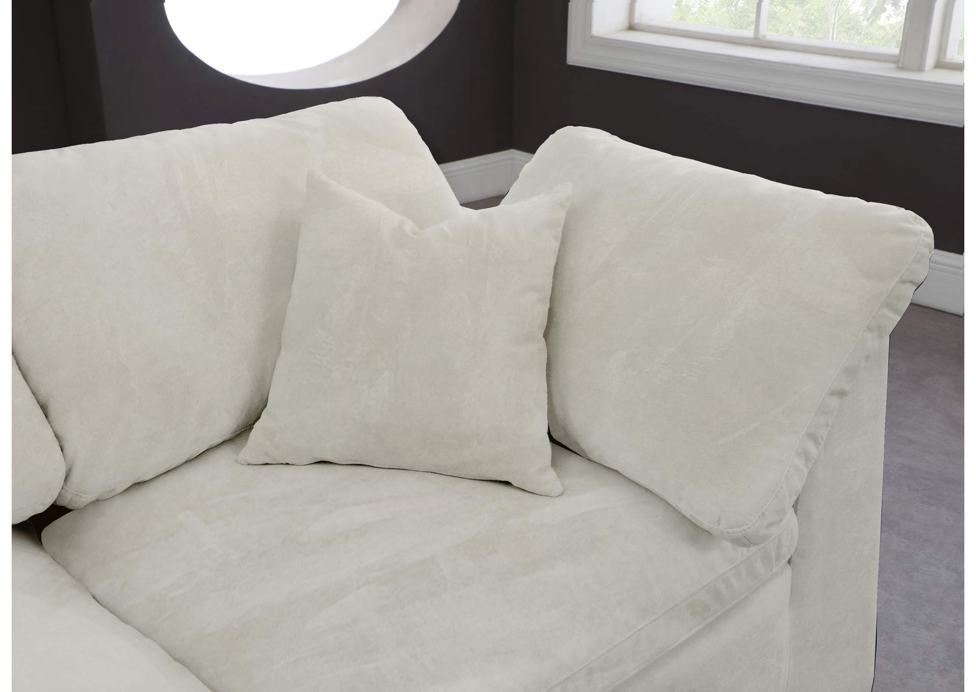 Cozy Cream Velvet Comfort Modular Sectional