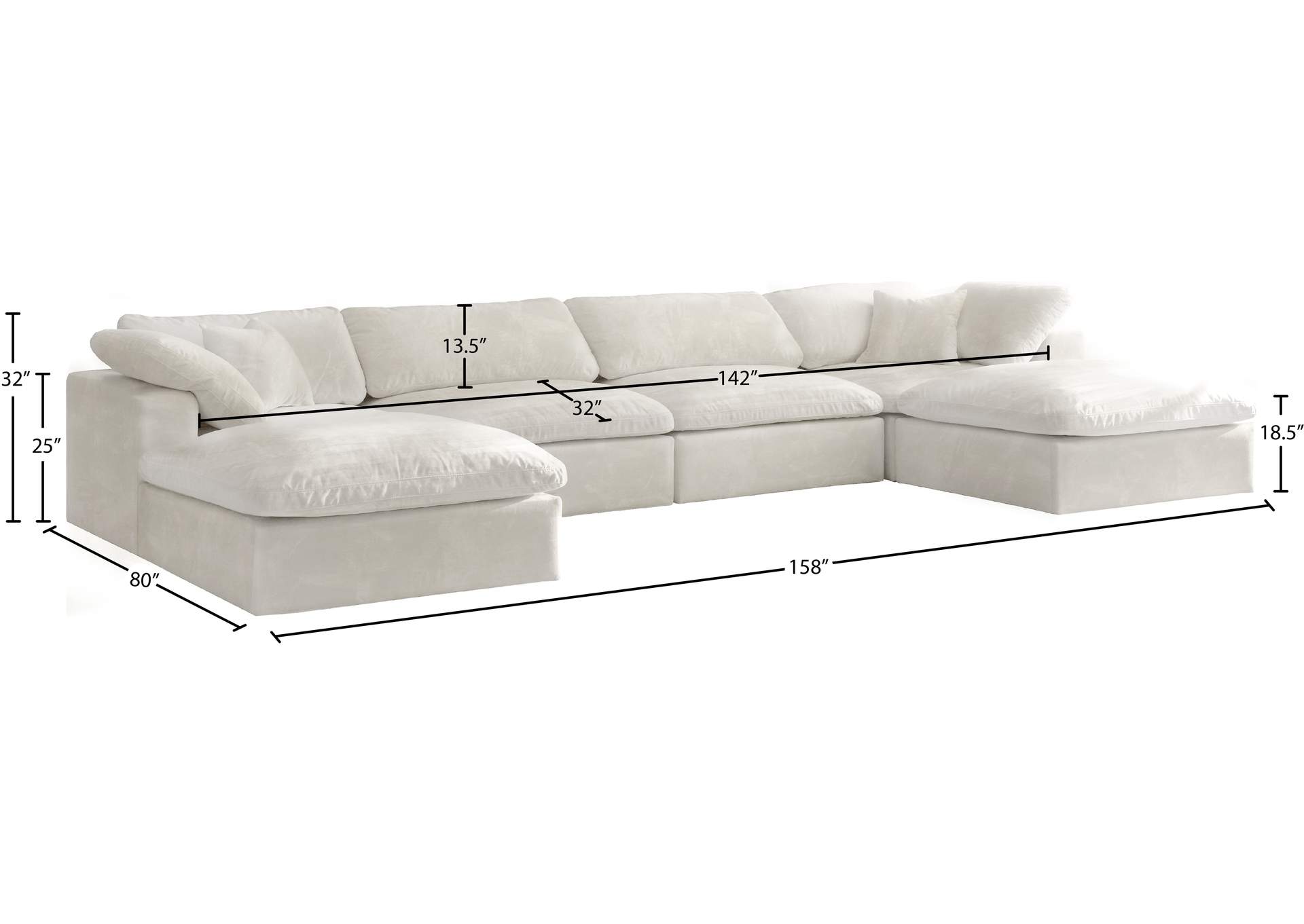 Cozy Cream Velvet Comfort Modular Sectional
