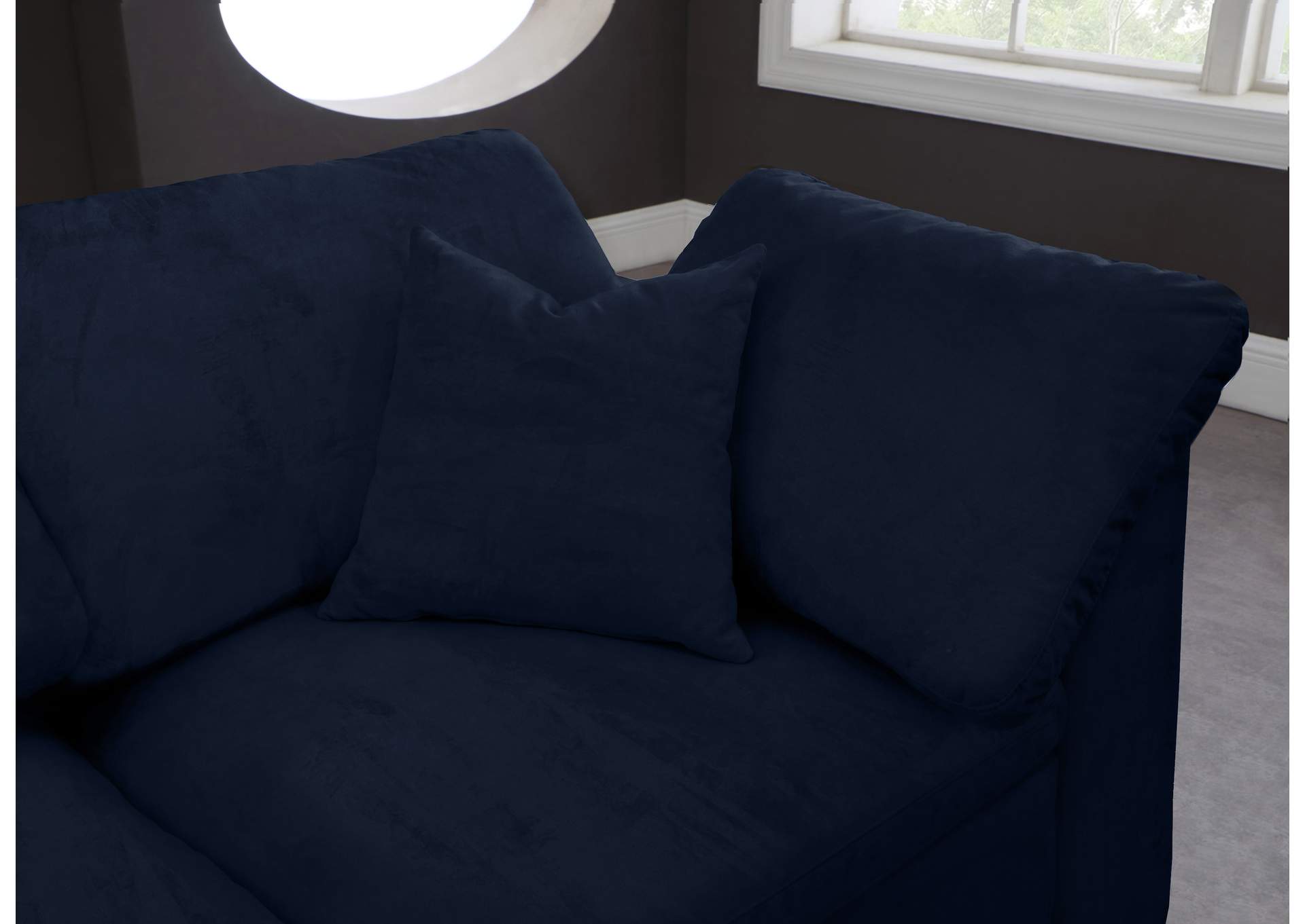 Cozy Navy Velvet Comfort Modular Sectional