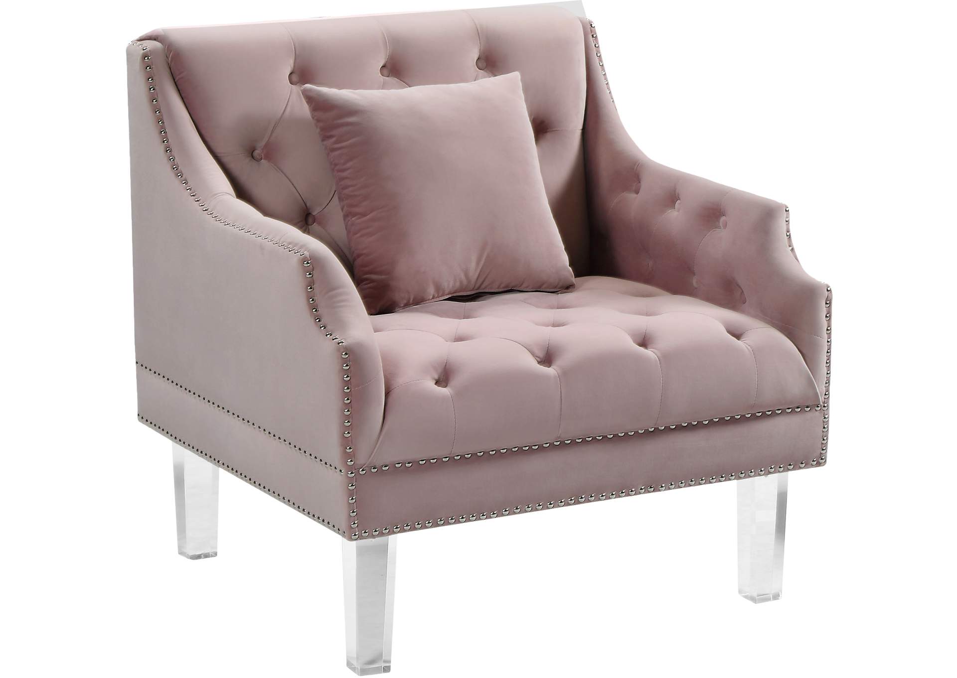 Roxy Pink Velvet Chair