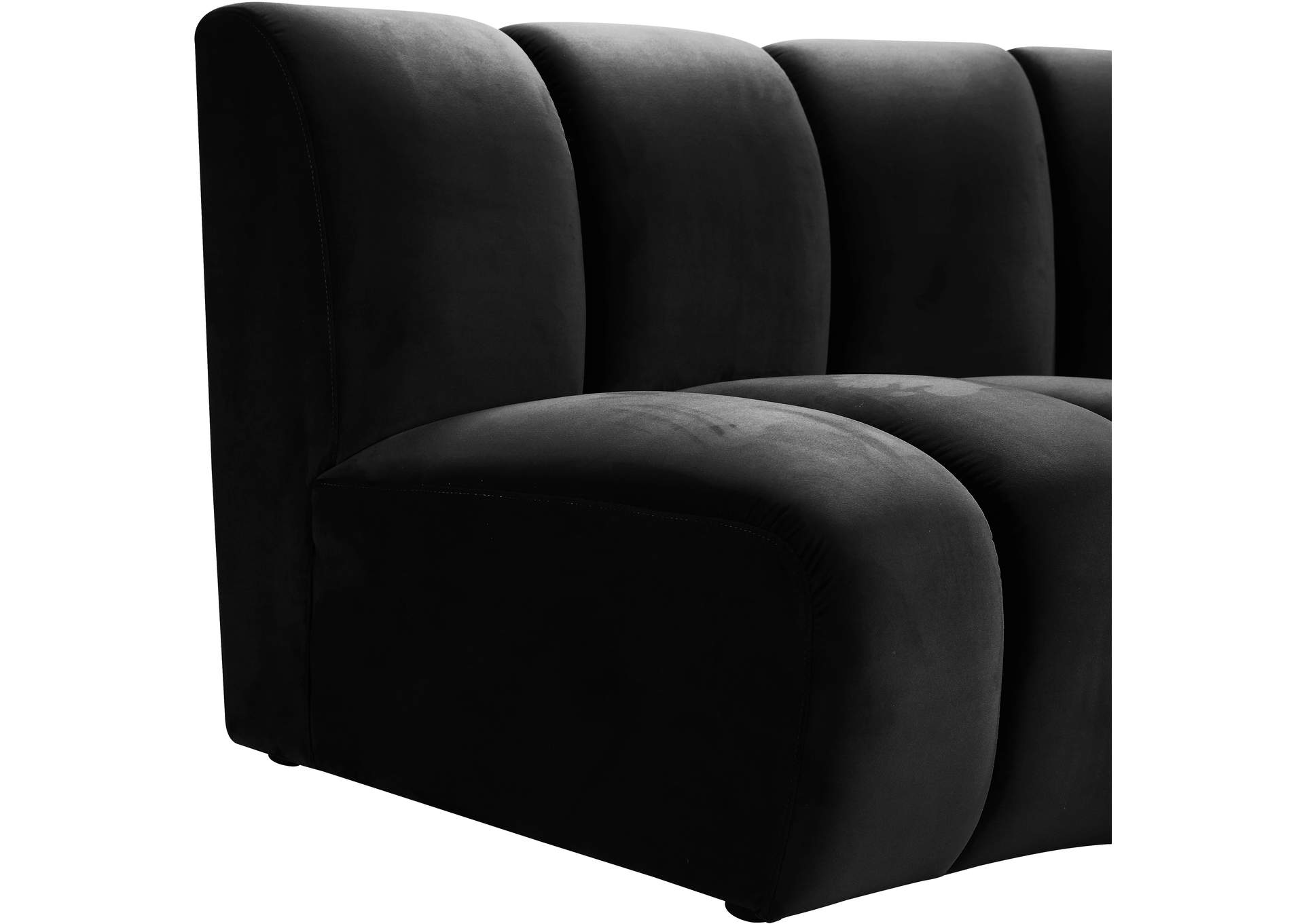 Infinity Black Velvet 10 Piece Modular Sectional