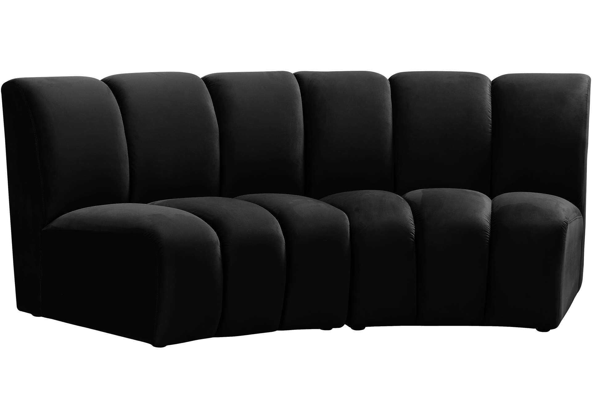 Infinity Black Velvet 2 Piece Modular Sectional