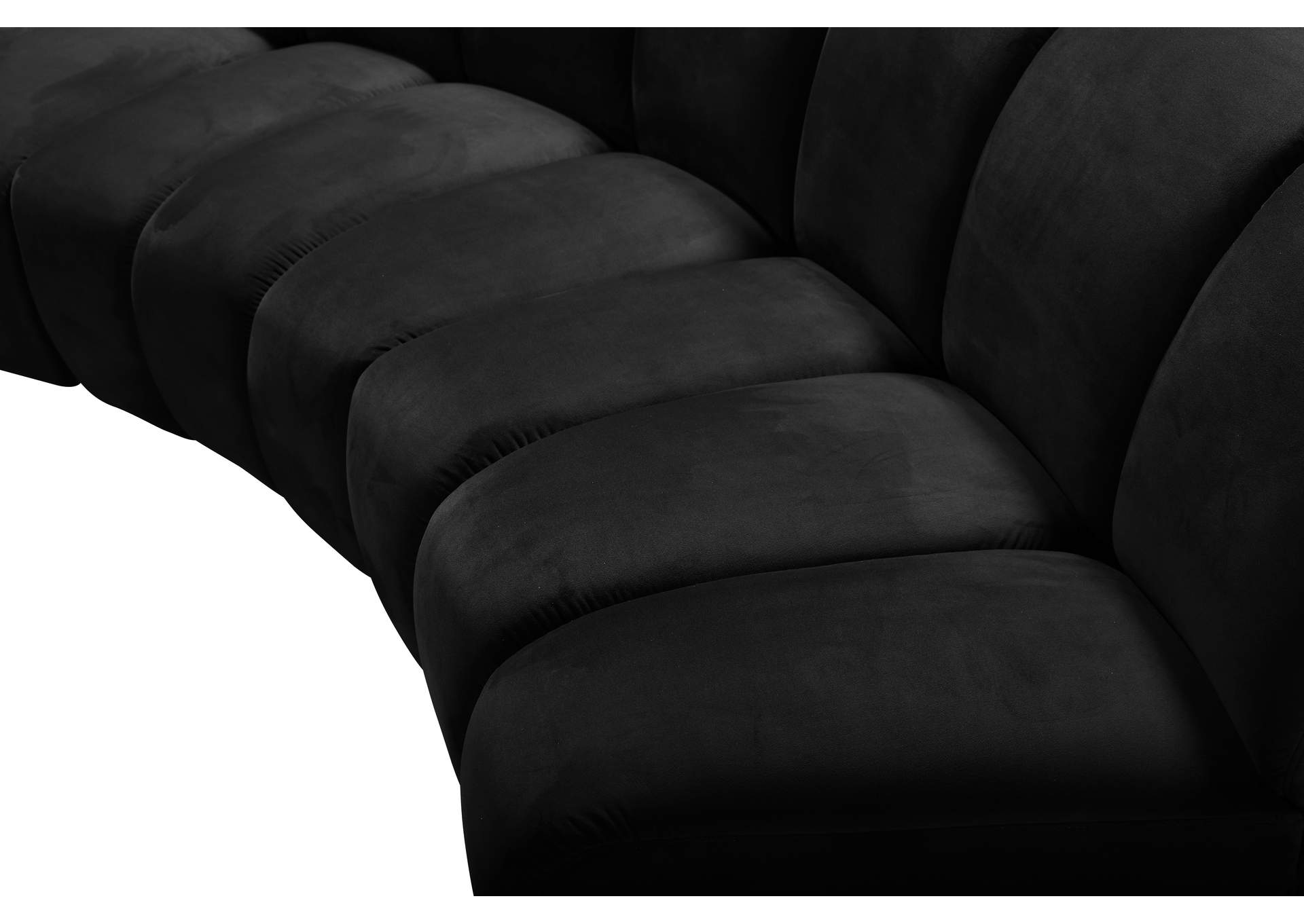 Infinity Black Velvet 7 Piece Modular Sectional