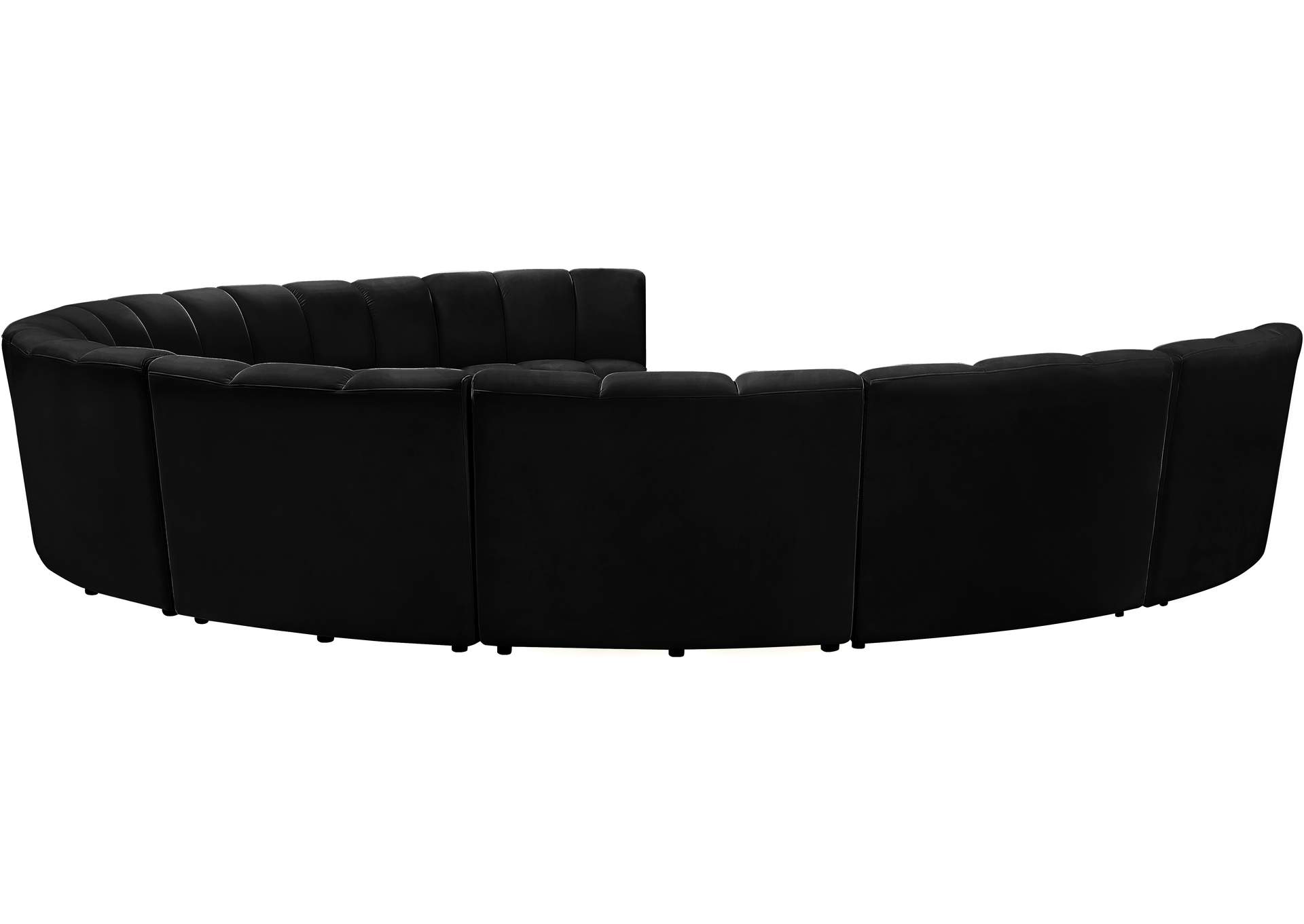 Infinity Black Velvet 9 Piece Modular Sectional