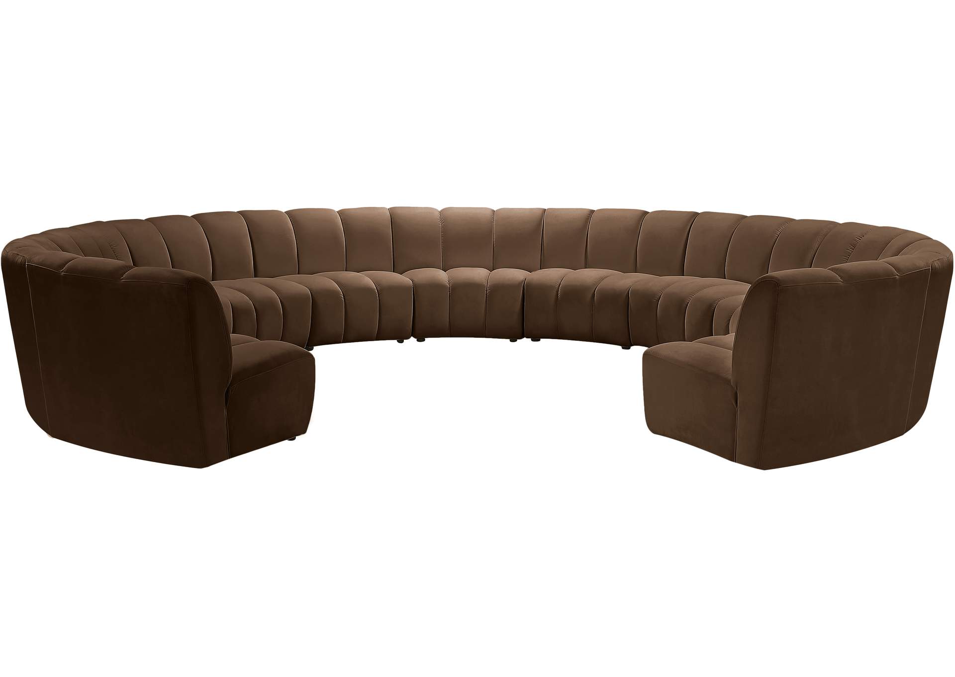 Infinity Brown Velvet 11 Piece Modular Sectional