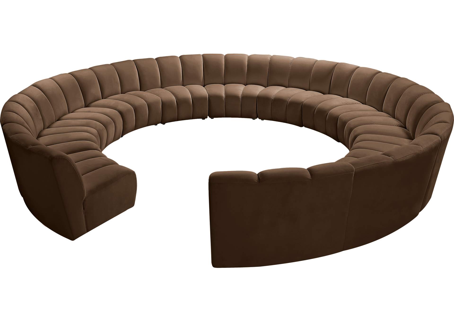 Infinity Brown Velvet 12 Piece Modular Sectional